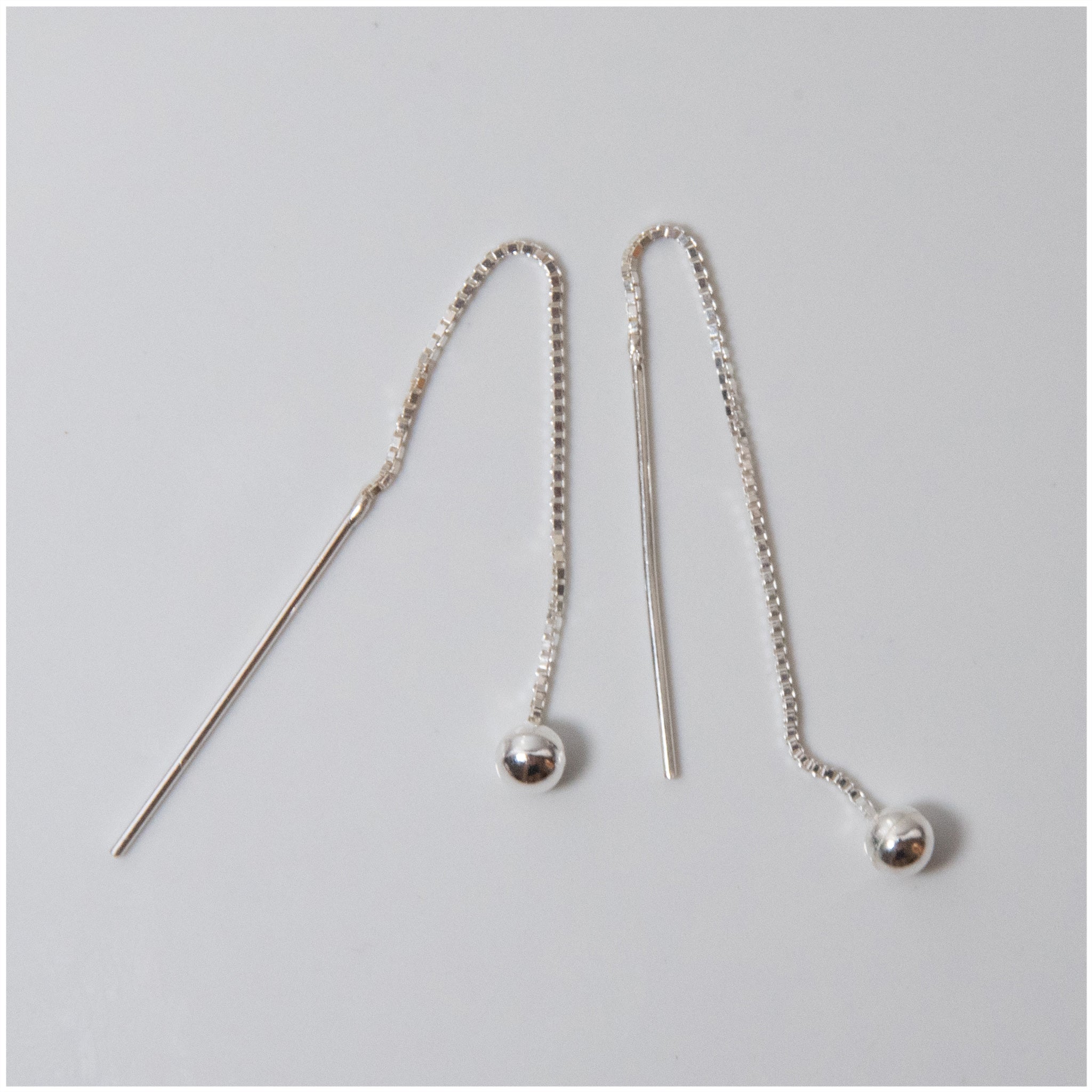 EL070 - Sterling Silver Ball Threader Earrings