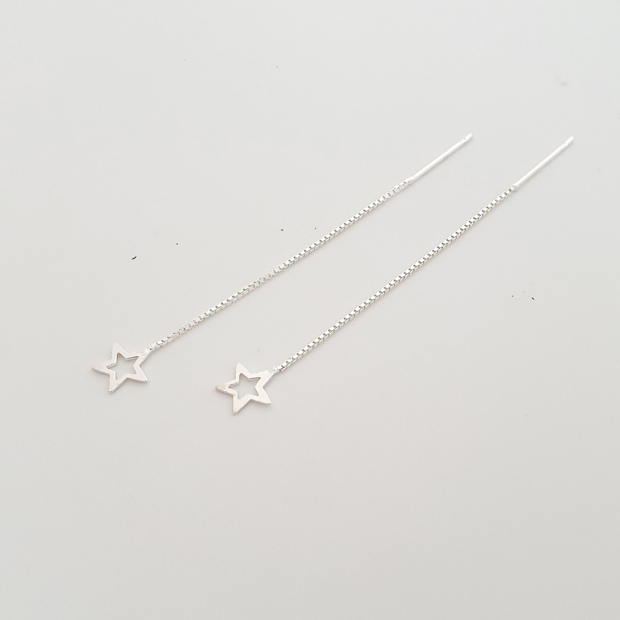 EL064 - Silver Star Threader Earrings
