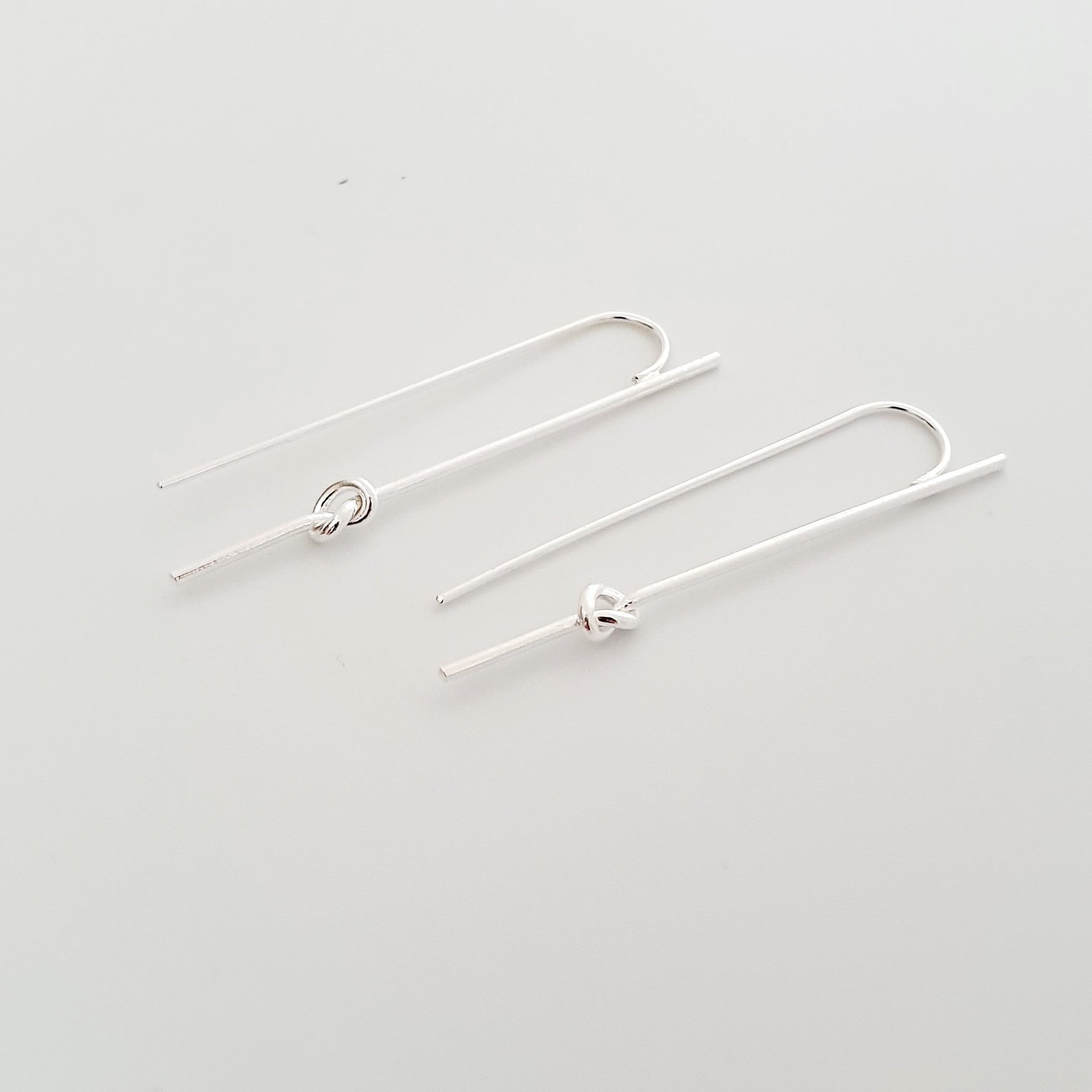 EL068 - Silver Knot Hook Earrings