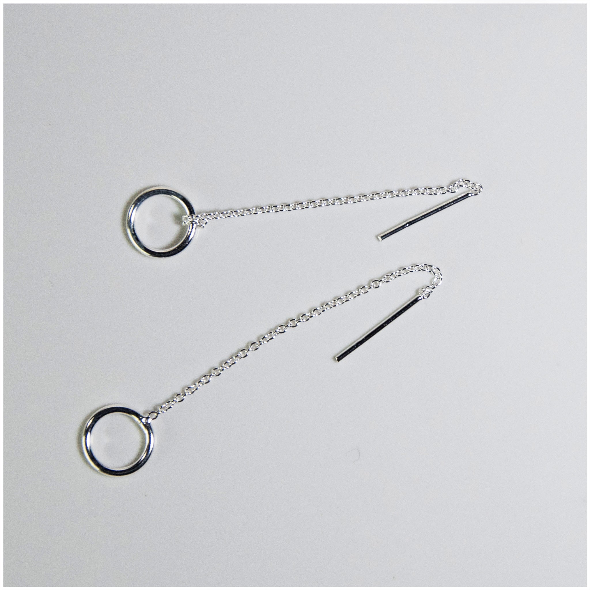 EL086 - Sterling Silver Circle Thread Earrings