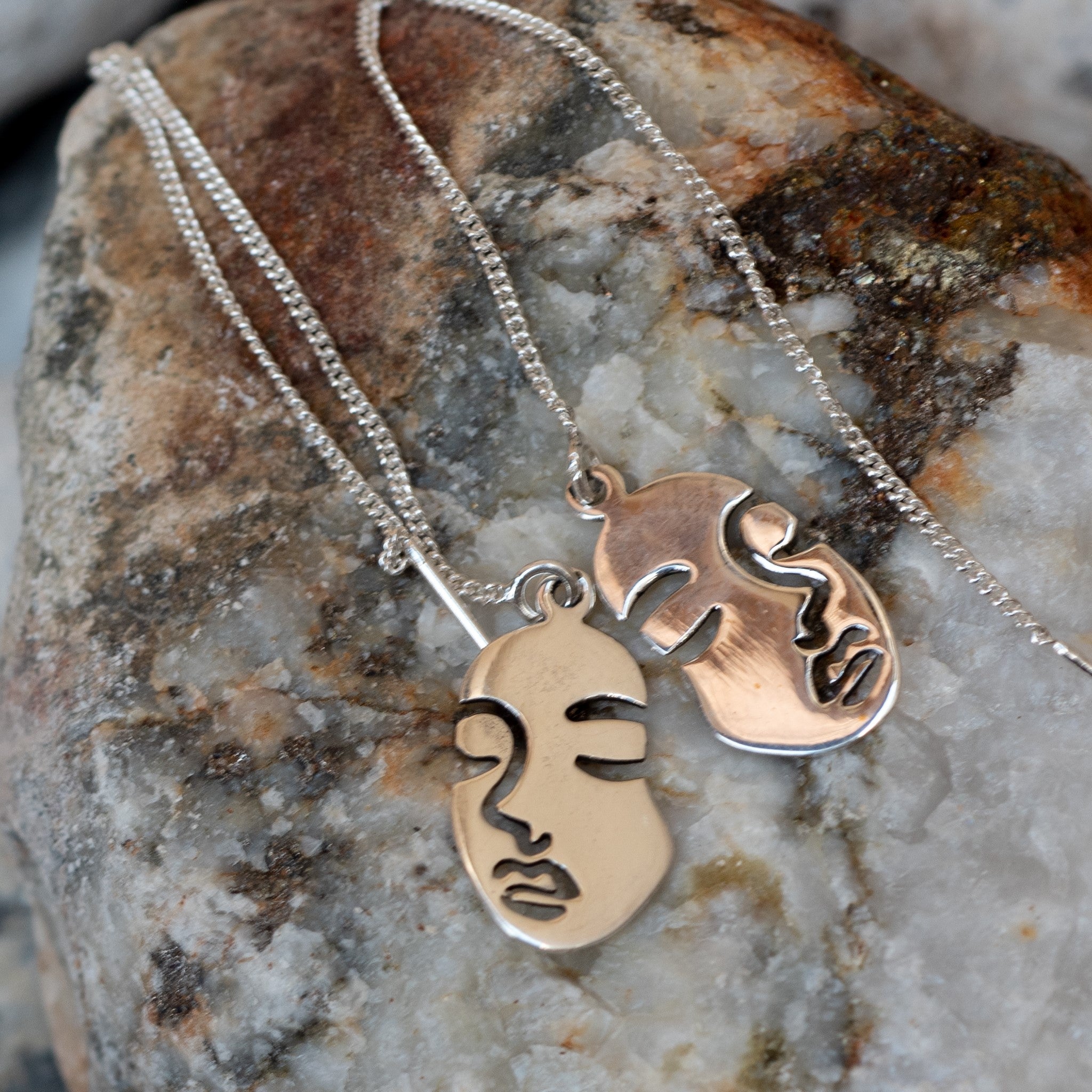 JEL019 - Sterling Silver Threader Earrings with Face