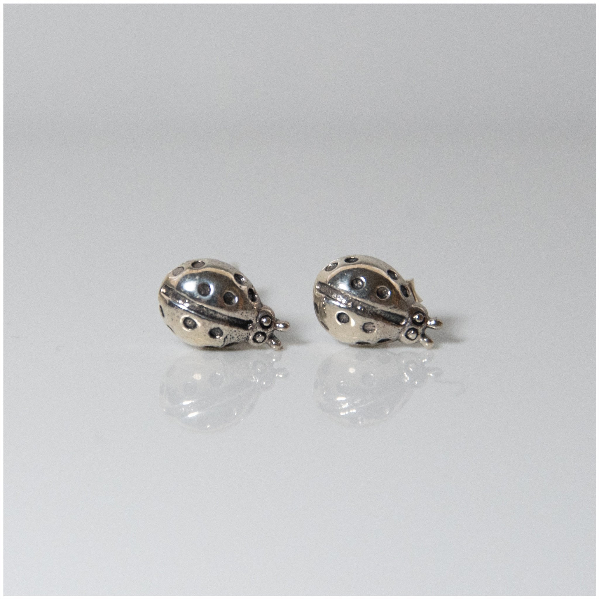 JES003 - Sterling Silver Lady Bug Earrings