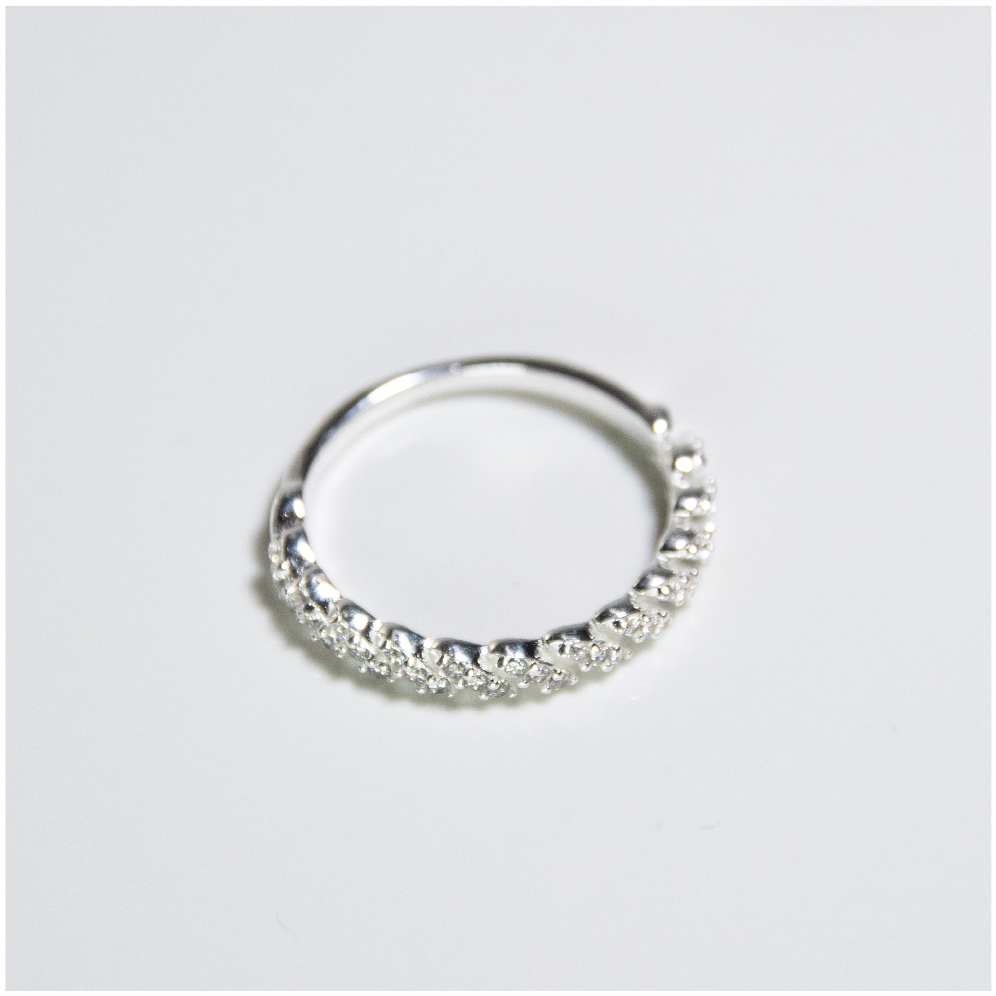 R045 - Sterling Silver Band Ring with CZ