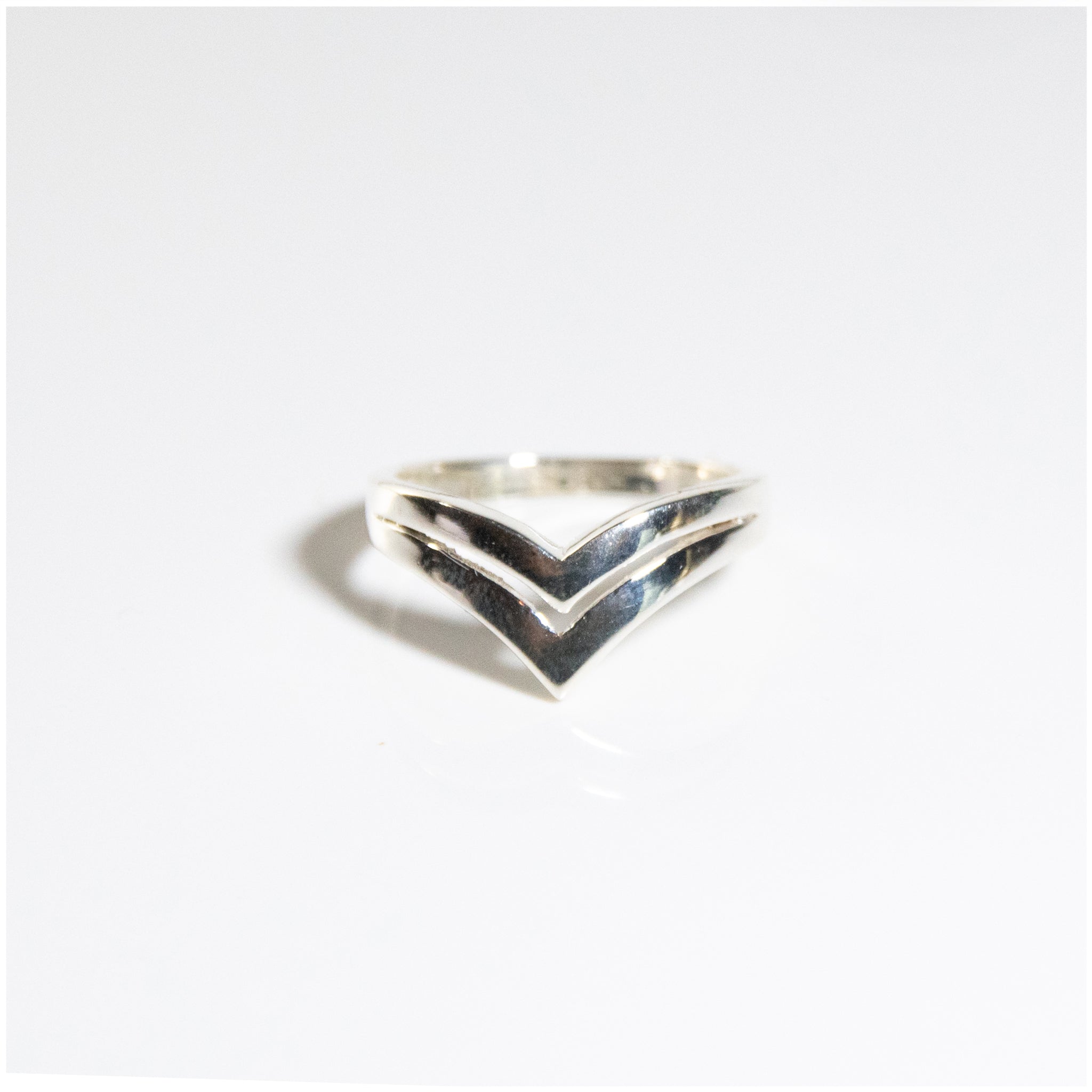 R052 - Sterling Silver Double Chevron Ring