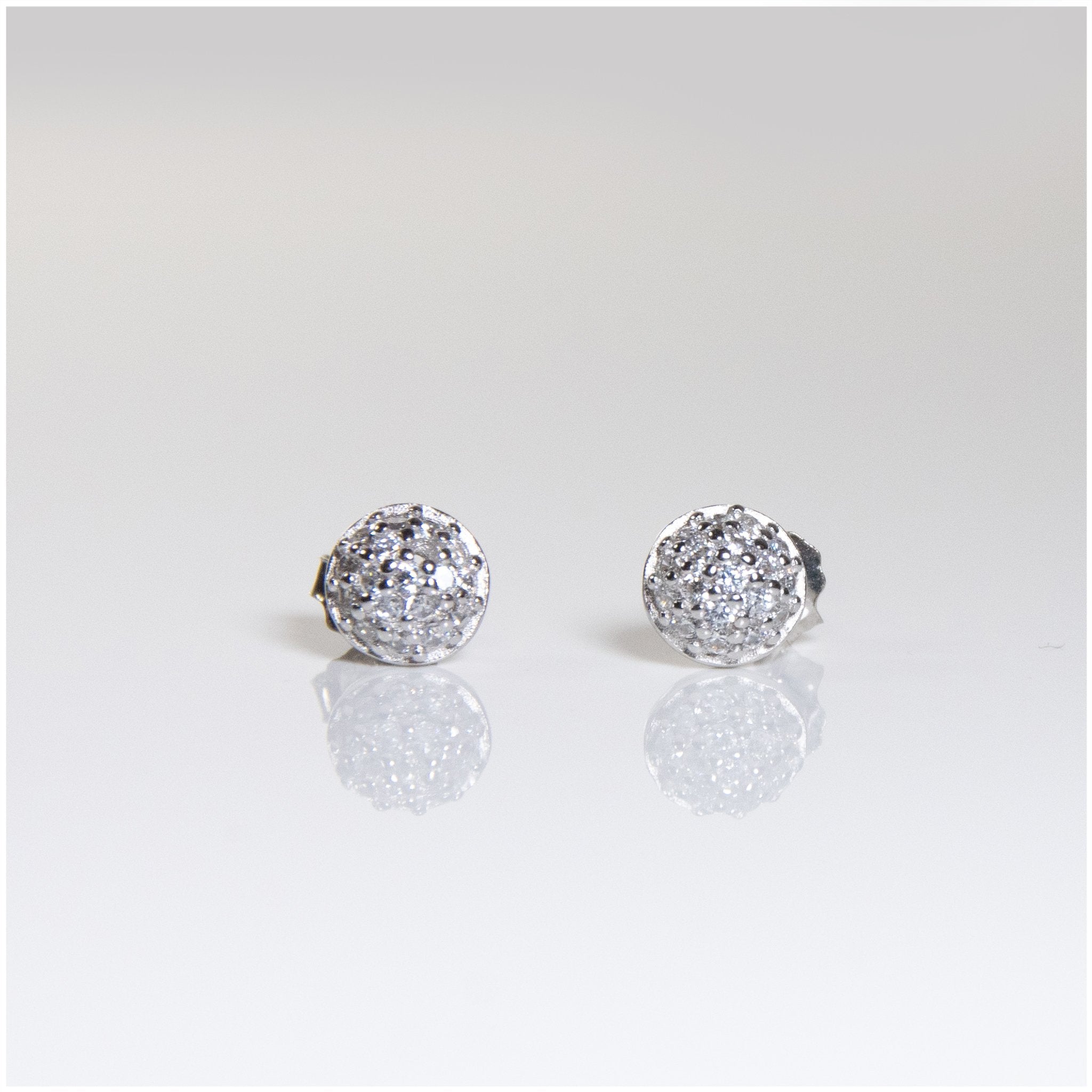 SES002 - Sterling Silver Stud Earrings with CZ