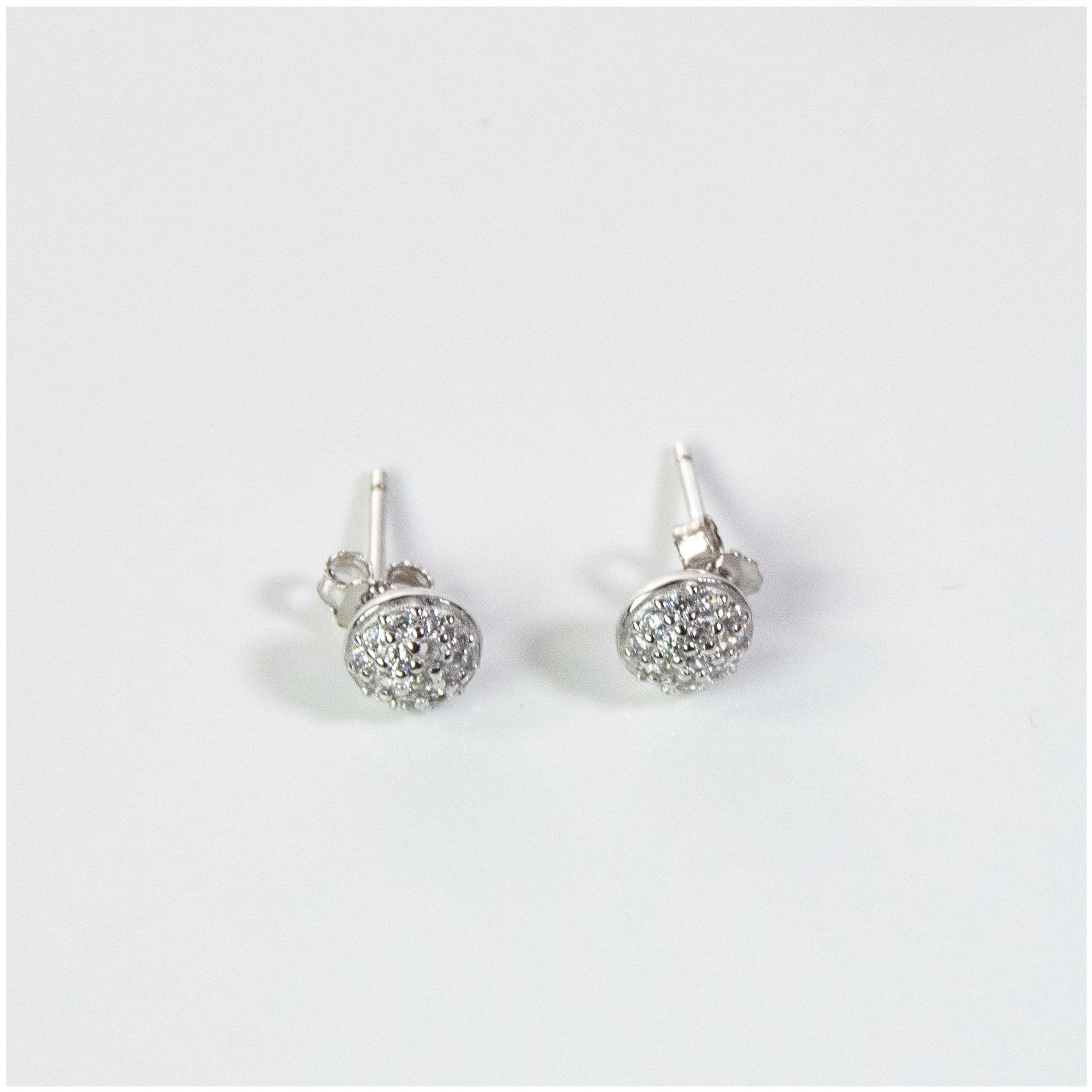 SES002 - Sterling Silver Stud Earrings with CZ